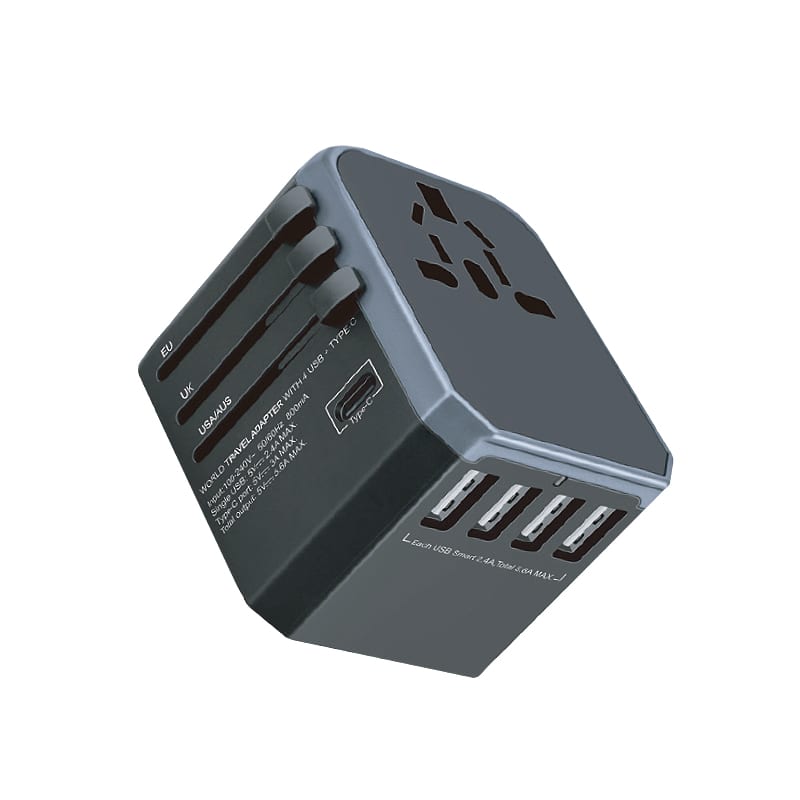 Gizzu Type-C/Quad-USB Universal Travel Adapter